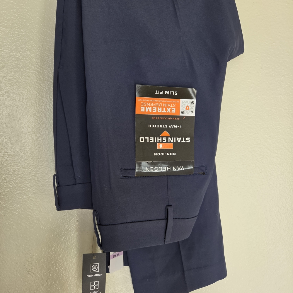 Van Heusen Navy Slim Fit Dress Pants